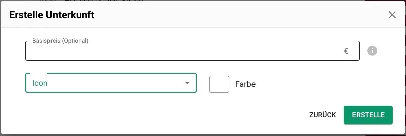 Unterkunft erstellen