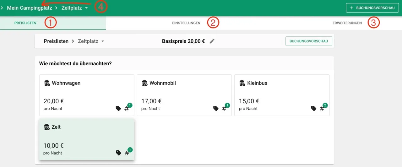 Unterkunft Preise